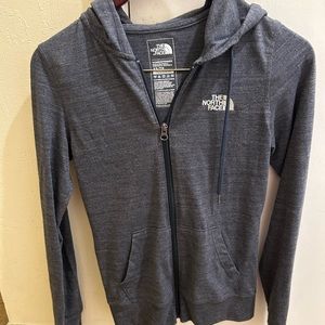 North Face Zip Up Hoodie. Size XS blue/ gray. Good condition.